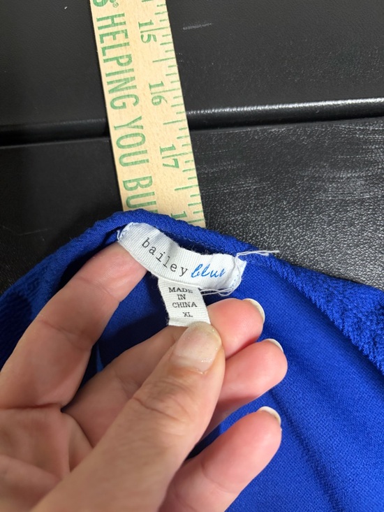 Bailey Blue Strapless Wide Leg Jumpsuit Cobalt Blue XL Formal Evening Romper - Picture 4 of 6